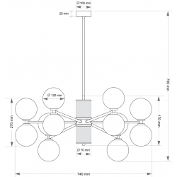ERBA LAMPA WISZĄCA ERB-ZW-6(ZM)BB ZŁOTY MAT    KUTEK
